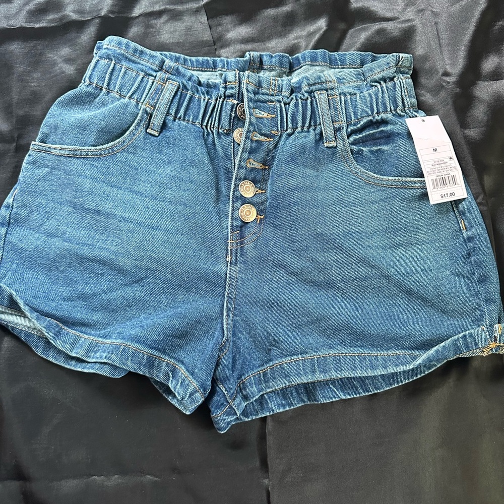 Wild Fable Blue Jean Shorts with Paperbag Waist